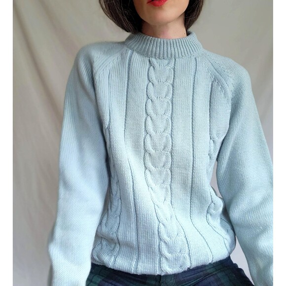 1950s Cable Knit Wool Sweater: Vintage Obermeyer Ski, Made in Italy - Picture 2 of 13